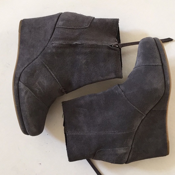Toms Grey Suede Leather Booties - Picture 4 of 8